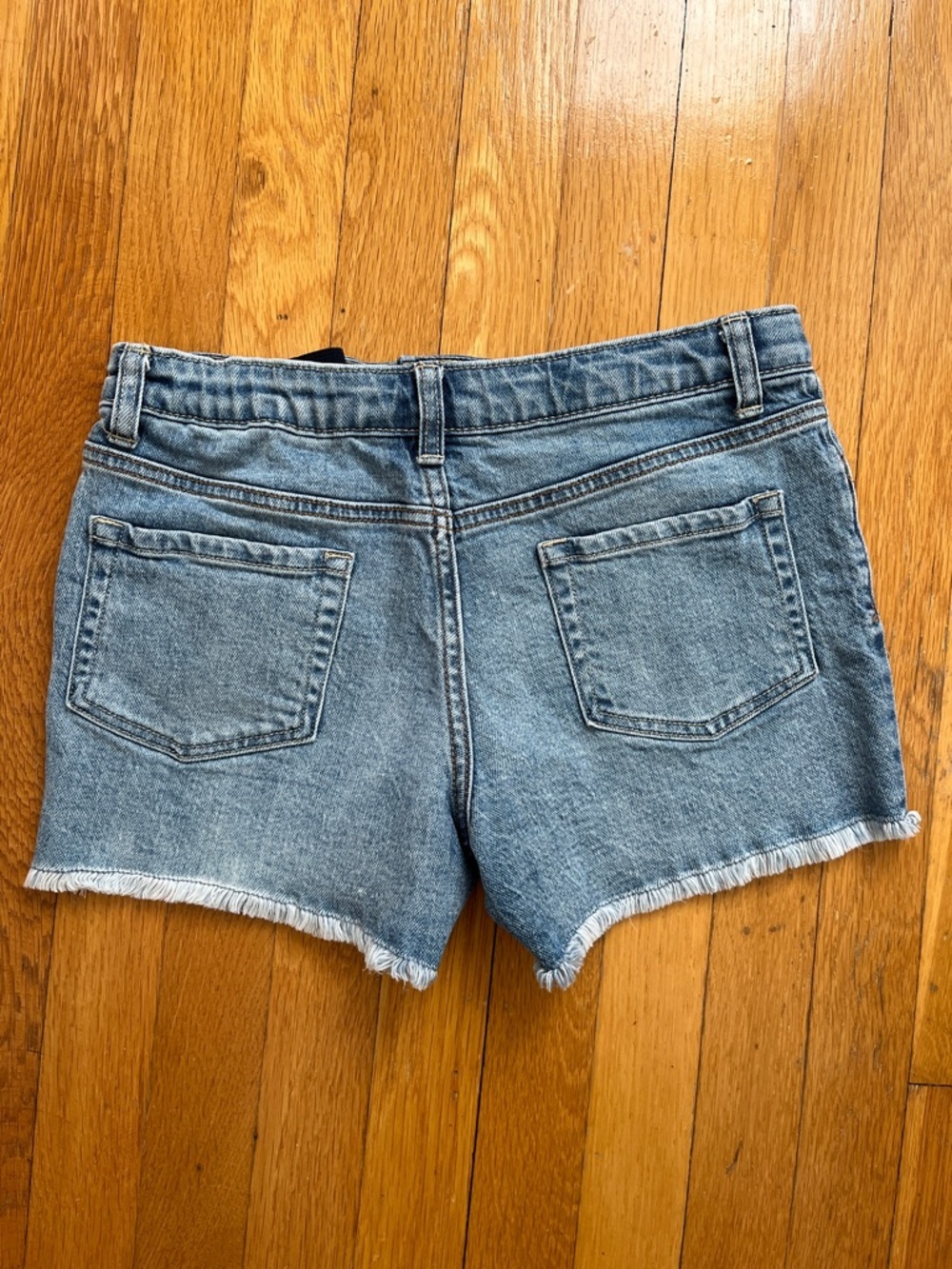 Girls 14 / 16 XL Stars & Stripes Denim Jean Shorts Cutoff Raw Hem 4th of July - Picture 2 of 9